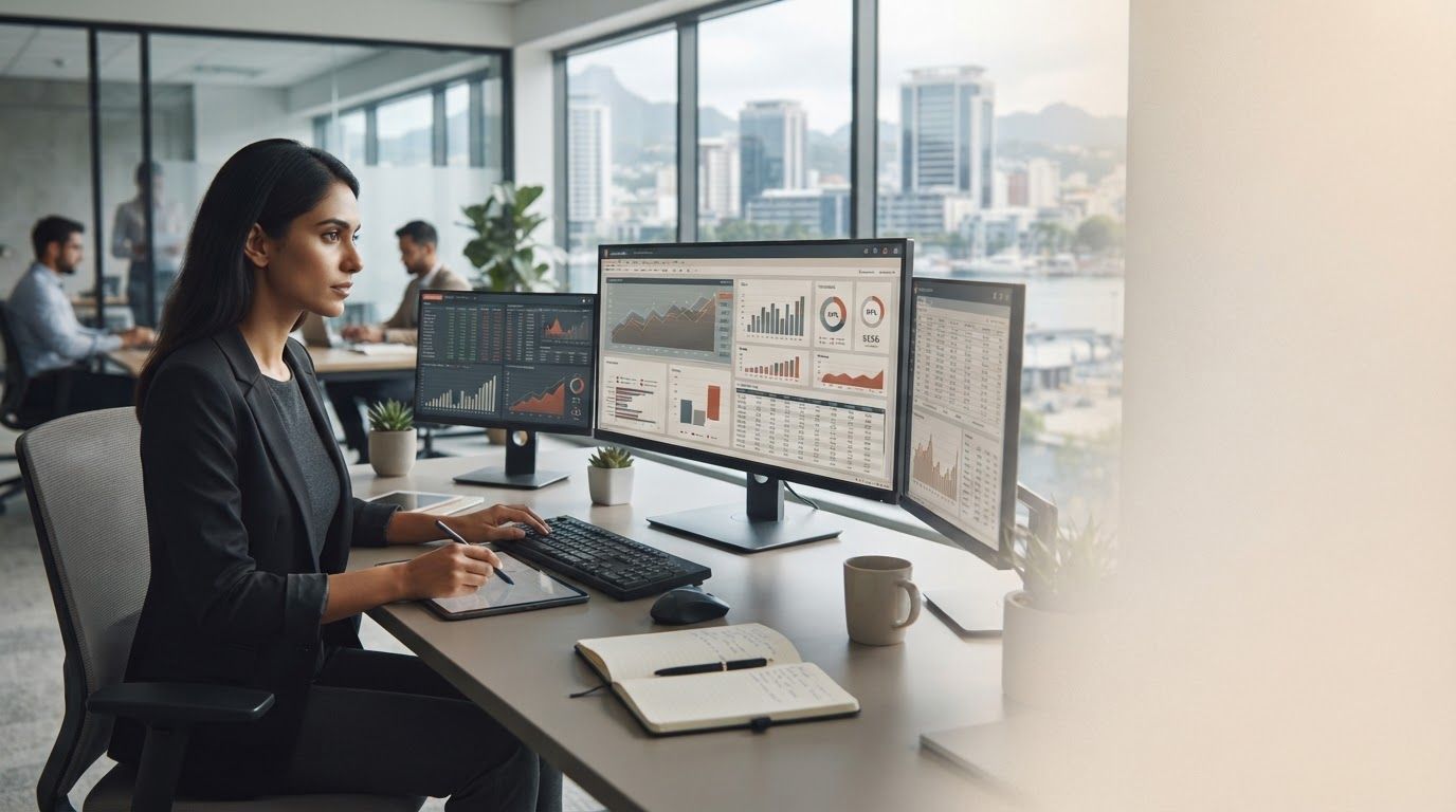 Dünnhortenz — Darstellung von Datenflüssen und Prognosekurven auf einer dunklen Dashboard-Oberfläche